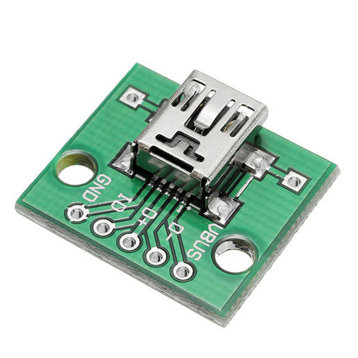 Immagine di USB To DIP Female Head Mini-5P Patch To DIP 2.54mm Adapter Board