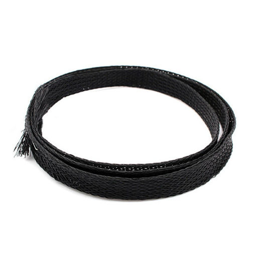 Picture of 1 Meter Retardant Nylon Braided Sleeving 8mm Black PET Cable For 3D Printer
