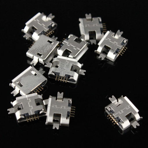 Picture of 10pcs Micro USB Female 5Pin 1.0 SMT Type B Socket Solder Connector