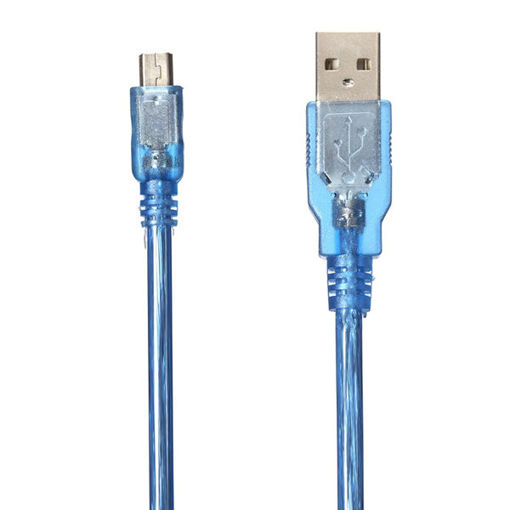 Immagine di 30CM Blue Male USB 2.0A To Mini Male USB B Power Data Cable For Arduino