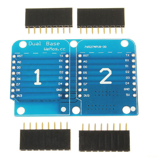 Immagine di WeMos Double Socket Dual Base Shield For WeMos D1 Mini NodeMCU ESP8266 DIY PCB D1 Expansion Board