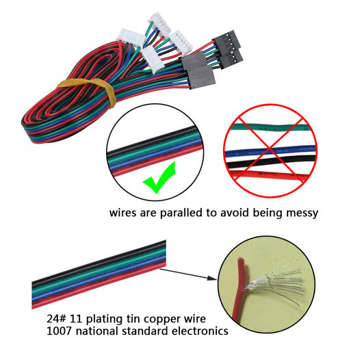 Immagine di 1M HX2.54 4Pin to 6Pin Two-phase Four-lead Stepper Motor Cable for 42 Stepper Motor