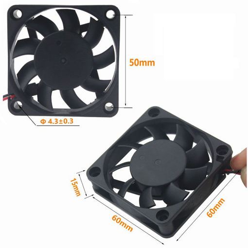 Immagine di 12v 6015 60*60*15mm Cooling Fan with Cable for 3D Printer Part