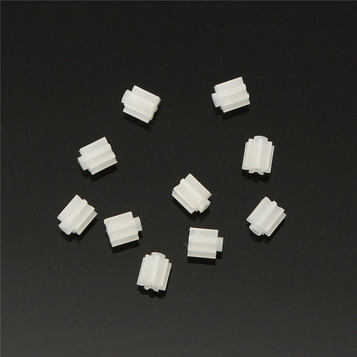 Picture of 10pcs 7Gear 0.75mm Plastic Accessories Of DIY Model Toy Motor Shaft Gear