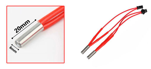 Picture of 12v/24v 40W 1M Heating Tube + Heater Female Head with Plug Connector for 3D Printer