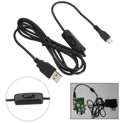 Immagine di 1.5m Micro USB Power Supply Charging Cable With ON/OFF Switch For Raspberry Pi