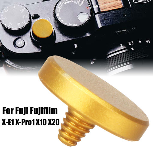 Immagine di Golden Aluminum Alloy Shutter Release Button for Fuji Fujifilm X-E1 X-Pro1 X10 X20 Buttons