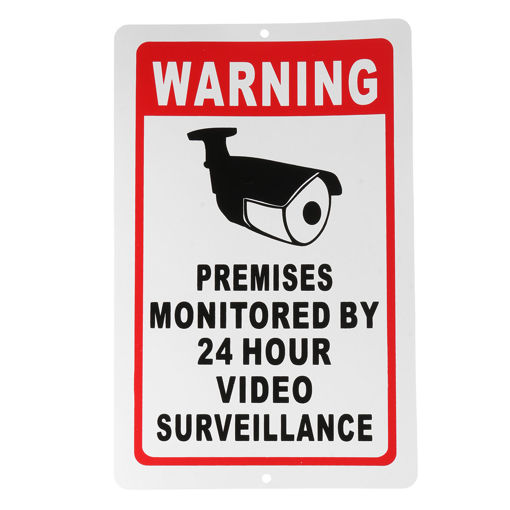 Picture of 18x28cm Home CCTV Surveillance Security Camera Video Sticker Warning Decal Sign
