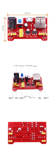 Immagine di Breadboard Power Supply Board Module with MicroUSB Support 3.3V/5V Dual Voltage for Micro:bit