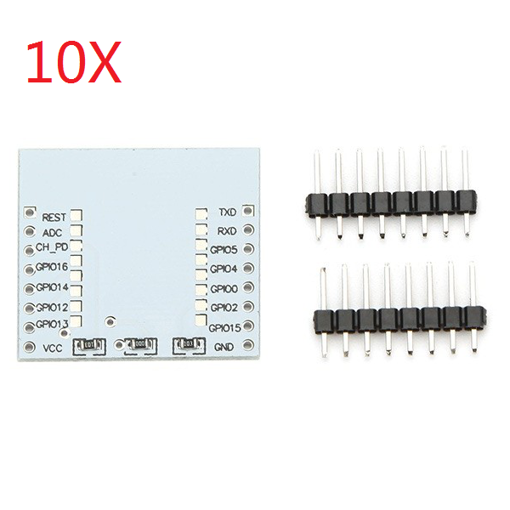 Picture of 10Pcs Serial Port WIFI ESP8266 Module Adapter Plate With IO Lead Out For ESP-07 ESP-08 ESP-12