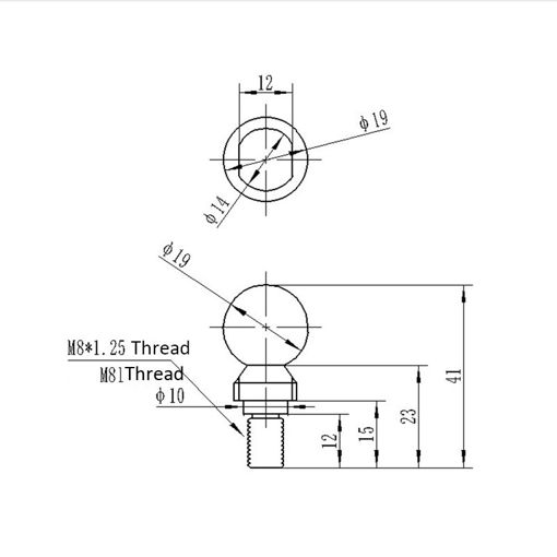 Immagine di M8*1.25 Screw Thread Steel Spherical Screw for Sorting Robot/Robotic Hand