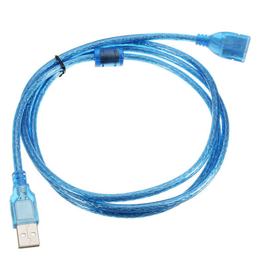 Picture of 5FT 1.5m Clear Blue USB 2.0 Extension Male to Female Connector Cable