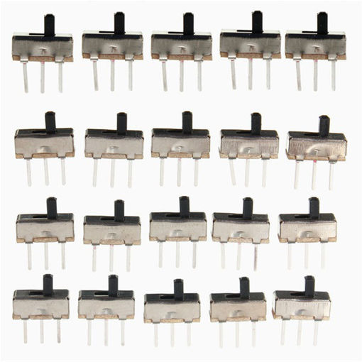 Picture of 100pcs SS12D00G3 2 Position SPDT 1P2T 3 Pin PCB Panel Mini Vertical Slide Toggle Switch