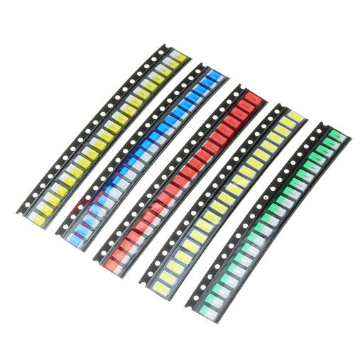 Picture of 100Pcs 5 Colors 20 Each 5730 LED Diode Assortment SMD LED Diode Kit Green/RED/White/Blue/Yellow