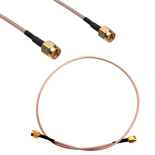 Picture of 50cm SMA Male To SMA Male Bulkhead RF Coax Pigtail Cable Adpter Connector RG316