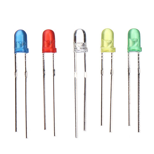 Picture of 160pcs 3mm LED Diode Yellow Red Blue Green Light Assortment DIY Kit