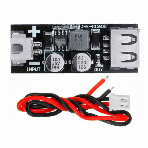 Picture of JHE-KC605 DC-DC Voltage Display Step Down USB Charging Module 7-30V QC3.0 USB Mobile Phone Charger
