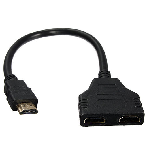 Picture of HD Male to 2 HD Female 1 in 2 out Splitter Adapter Connector Cable