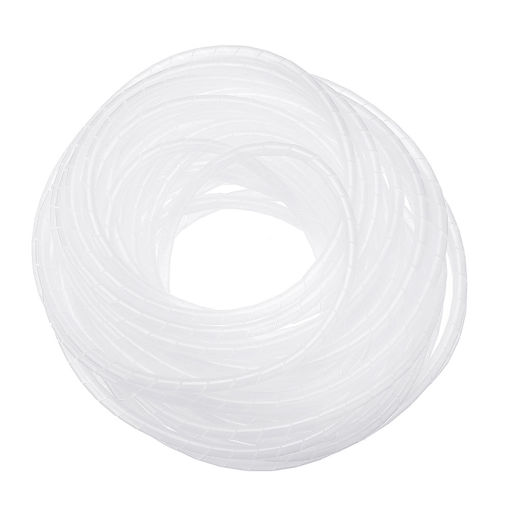 Picture of 10mm Dia 8.5M Length White PE YL692 Flexible Spiral Wrapping Wire Hiding Cable Sleeves for 3D Printer
