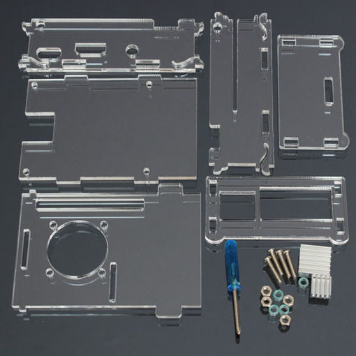 Immagine di Acrylic Shell With Two Heat Sink For Raspberry Pi 2 Model B & RPI B+
