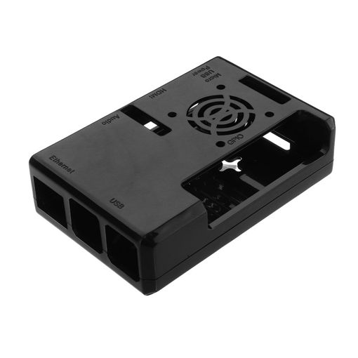 Immagine di Black ABS Exclouse Box Case With Fan Hole For Raspberry PI 3 Model B+