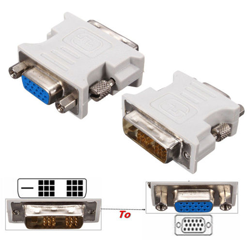 Picture of DVI-D (18+1) Dual Link Male to VGA HD15 Female Adapter Converter for PC Laptop