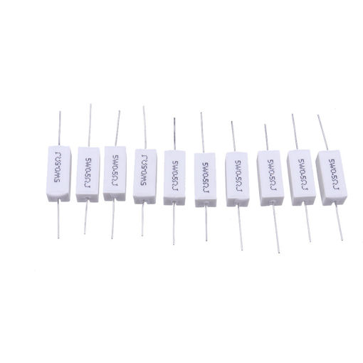 Picture of 10pcs BPR56 5W 0.5R 0.5 Ohm 5w Non-inductive Ceramic Cement Resistor Wirewound Resistance