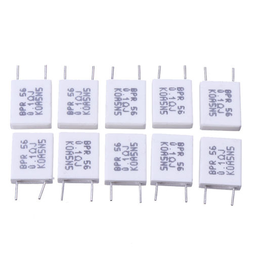Picture of 10pcs BPR56 5W 0.1R 0.1 Ohm 5w Non-inductive Ceramic Cement Resistor Wirewound Resistance