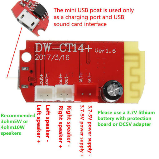 Immagine di DC 3.7V To 5V 3W Digital Audio Amplifier Board Dual Plate DIY bluetooth Speaker