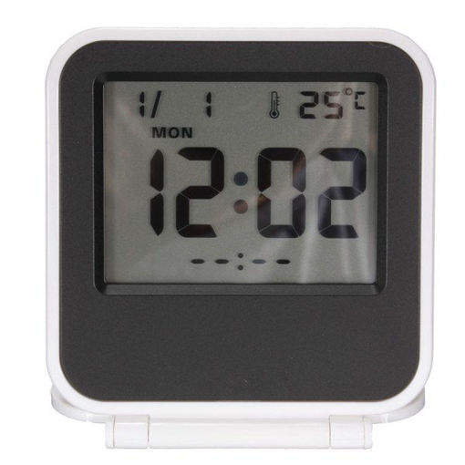 Immagine di Foldable LCD Digital Travel Desk Alarm Clock Snooze Date Day Thermometer
