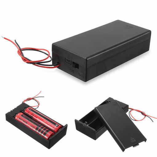 Immagine di 3pcs Plastic Battery Holder Storage Box Case Container w/ON/OFF Switch For 2x18650 Batteries 3.7V