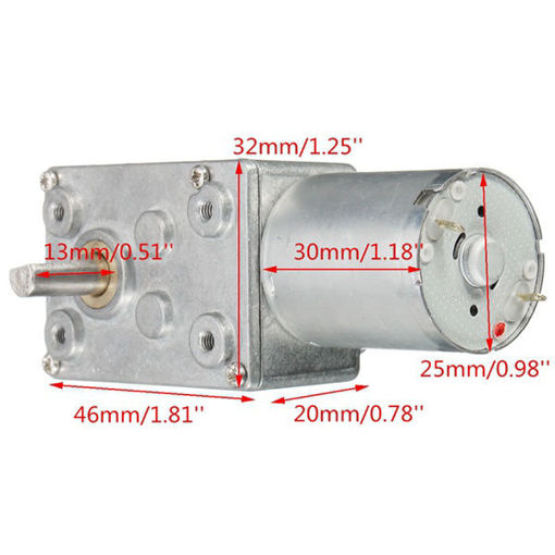 Picture of 12V 12RPM Worm Turbo Gear Motor Right Angle Gear DC Motor Metal Gear Box For Smart Robot