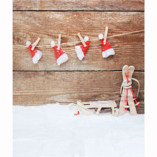 Immagine di 3x5ft 1.5X1m Vinyl Christmas Snow Theme Studio Photography Prop Background