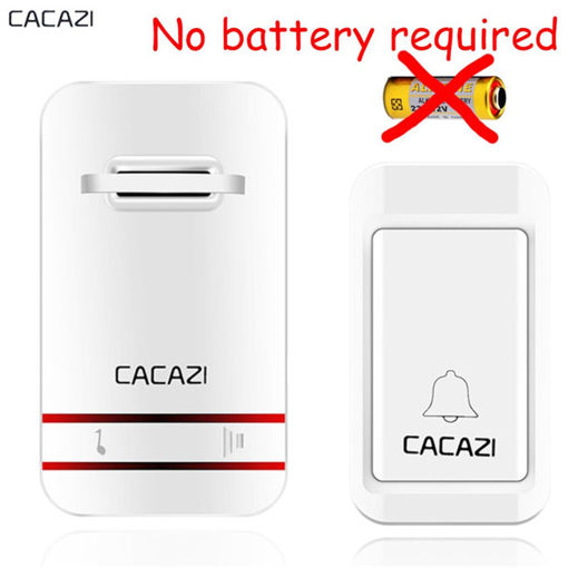 Immagine di CACAZI Wireless Doorbell No Battery Need Waterproof Doorbell Cordless Remote AC 110V-220V EU US