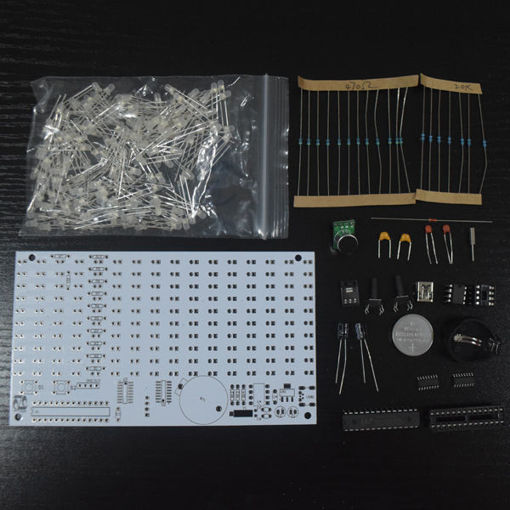 Immagine di DIY FFT1625 Digital Clock Music Spectrum Electronic Kit With Temperature Display With Housing