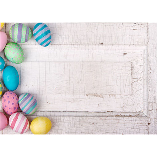 Picture of 5x7FT Vinyl Easter Egg White Wall Photography Backdrop Background Studio Prop
