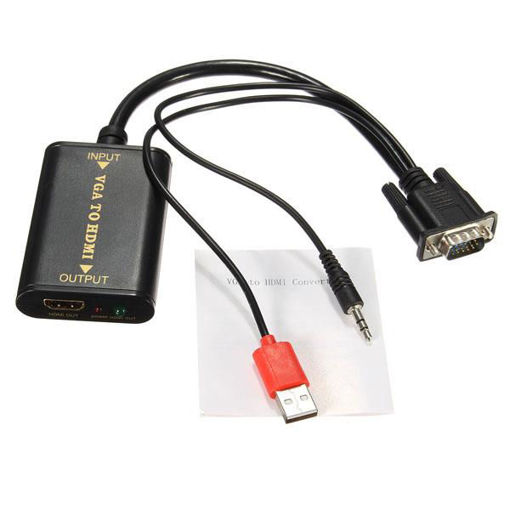 Picture of 1080P VGA to HD HD Audio AV Converter Adapter with TV Video Cable for TV PC