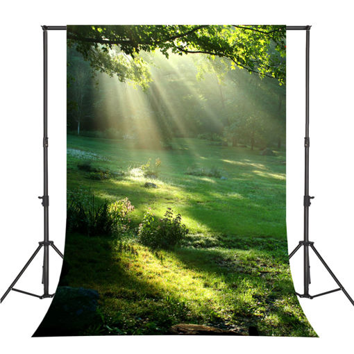 Picture of 5x7FT Vinyl Forest Sunshine Photography Backdrop Background Studio Prop