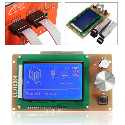 Immagine di Adjustable 12864 Display LCD 3D Printer Controller Adapter For RAMPS 1.4 Reprap