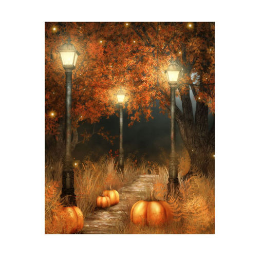Immagine di 5x7ft Halloween Pumpkin Lamp Photography Backdrop Studio Prop Background
