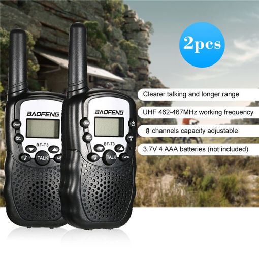Picture of 2Pcs Baofeng BF-T3 UHF462-467MHz 8 Channel Two-Way Radio Transceiver Radio Walkie Talkie Built-in Flashlight