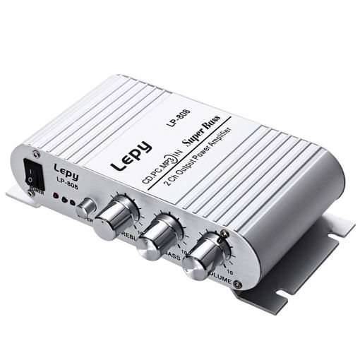 Picture of Lepy LP-808 12V MiNi Portable Wired HiFi Amplifier For Home Car Phone