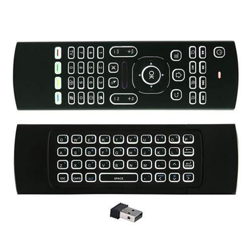 Picture of MX3 Wireless QWERTY White Backlit 2.4GHz Keyboard Air Mouse For TV Box MINI PC