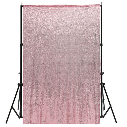 Picture of 4X6FT Pink Fabric Sequins Photography Backgrond Backdrop Booth Wedding Curtains