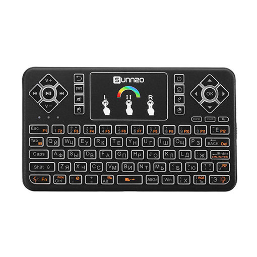 Immagine di SUNNZO Q9 Air Mouse Russian Version Wireless Colorful Backlit 2.4GHz Touchpad Mini Keyboard