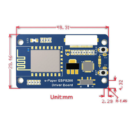 Immagine di Waveshare Electronic Paper e-Ink Screen e-Paper Driver Board Onboard ESP8266 Module Wireless WiFi Compatible Arduino