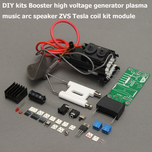 Immagine di DIY Booster High Voltage Generator Plasma Music Arc Speaker ZVS Tesla Coil Kit