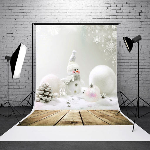Immagine di 5x7ft Christmas Snowman Wall Board Studio Photo Photography Background Backdrop