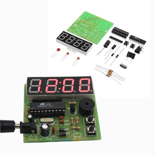 Picture of 10pcs DIY Multi Function Four Bit Digital Clock MCU Clock Kit