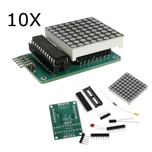 Picture of 10Pcs MAX7219 Dot Matrix Module DIY Kit 5V 8*8 SCM Control Board For Arduino